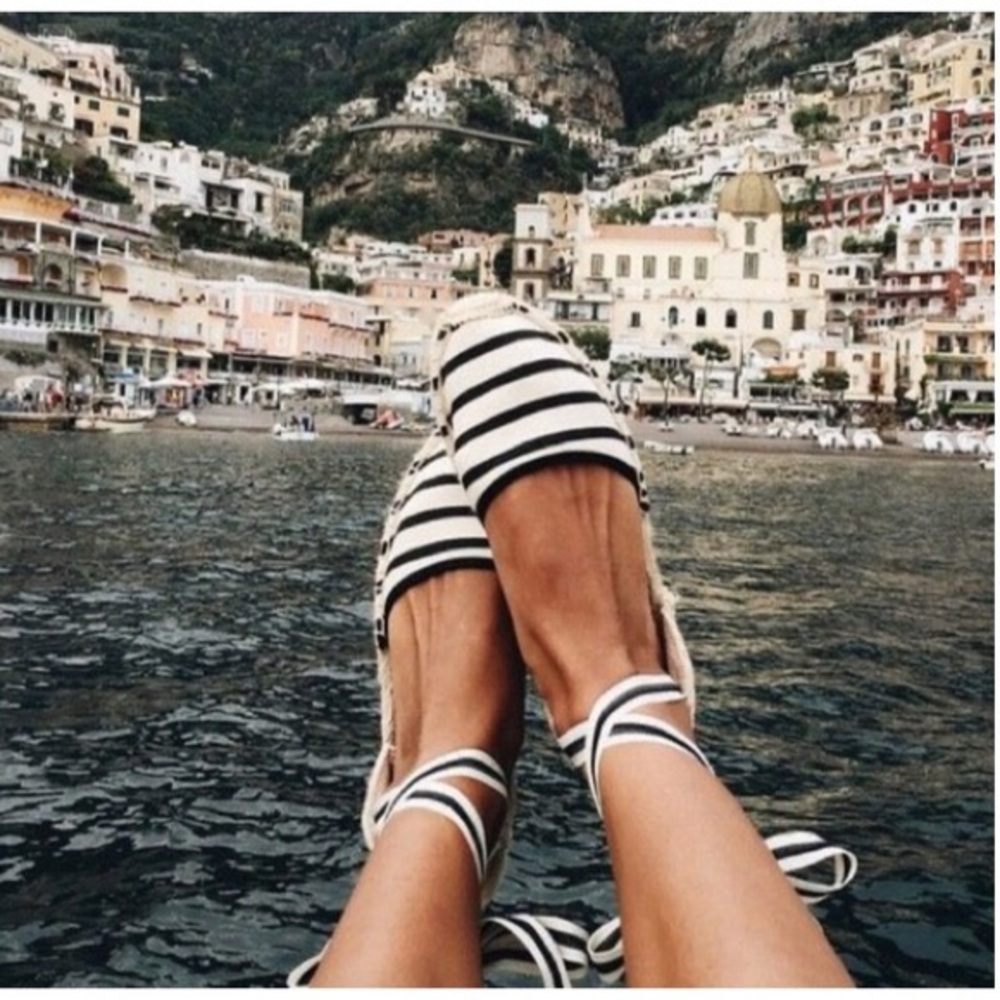 Soludos Striped Espadrille Sandals, size 7